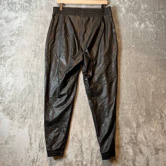 Spanx Faux Leather Jogger Pants Size Large Black Pull On - Picture 4 of 8